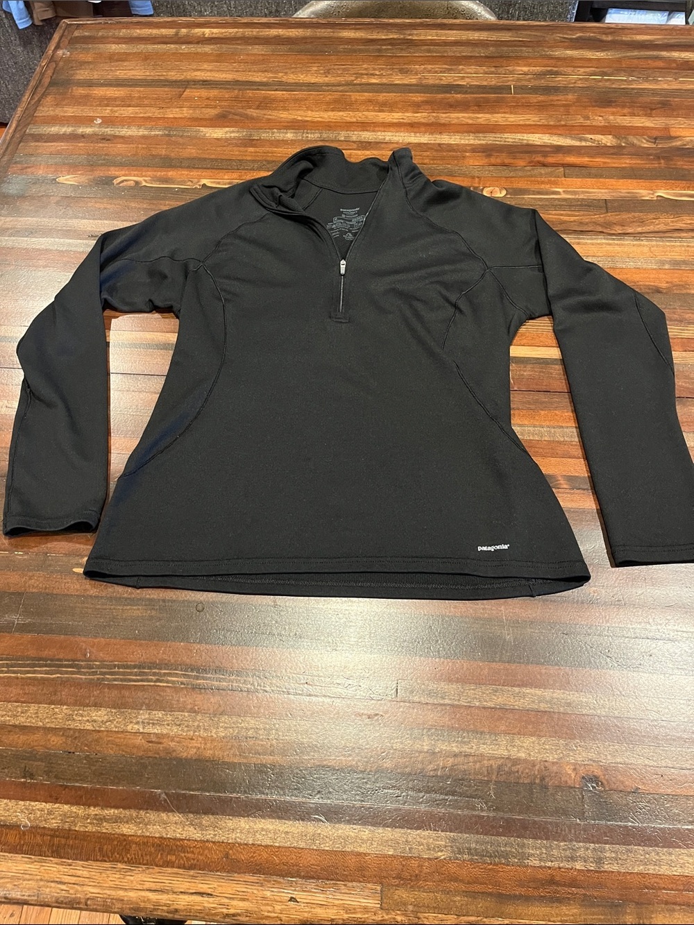 Patagonia Black Long-Sleeve Quarter-Zip Capilene Midweight medium
